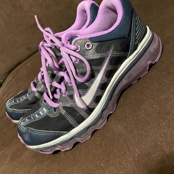 Very Good Nike Air Max 2009 Vintage Black Grape Womens 7 US 5.5 Y GS 38 EUR - Picture 3 of 8